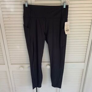 NWT Fabletics Oasis Shine High-Waisted Pocket 7/8 Leggings Black XL Athletic Gym
